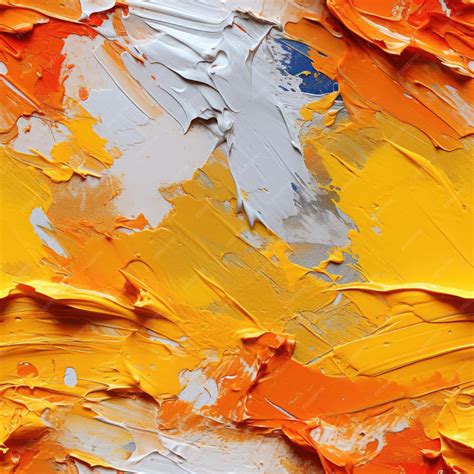 Premium AI Image | Painting with a bright orange and yellow color scheme and heavy impasto ...