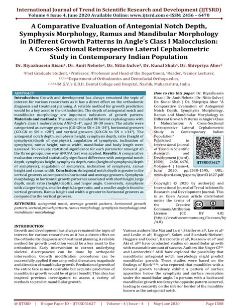 A Comparative Evaluation of Antegonial Notch Depth, Symphysis Morphology, Ramus and Mandibular ...