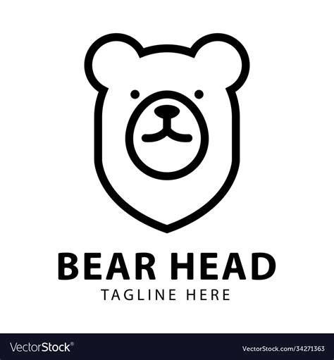 Bear head logo design template Royalty Free Vector Image