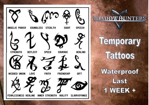 SHADOWHUNTER RUNES temporary tattoos XL waterproof last 1 WEEK+ | eBay