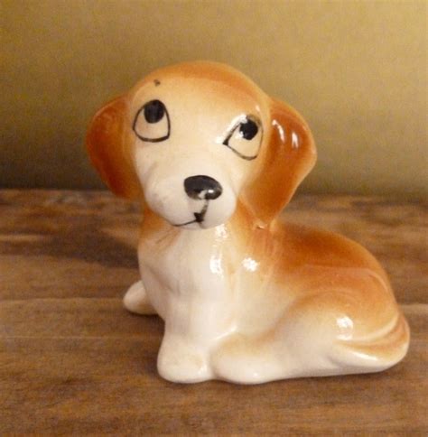 Vintage Porcelain Ceramic Dog Figurine