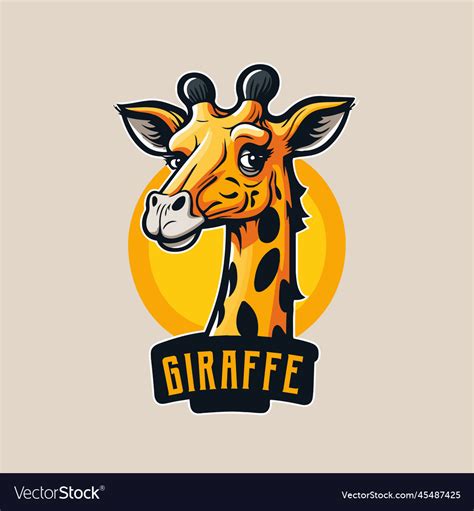 Giraffe head logo design mascot animal Royalty Free Vector