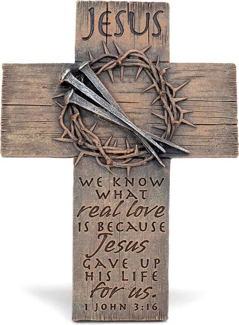 Wooden Cross With Crown Of Thorns