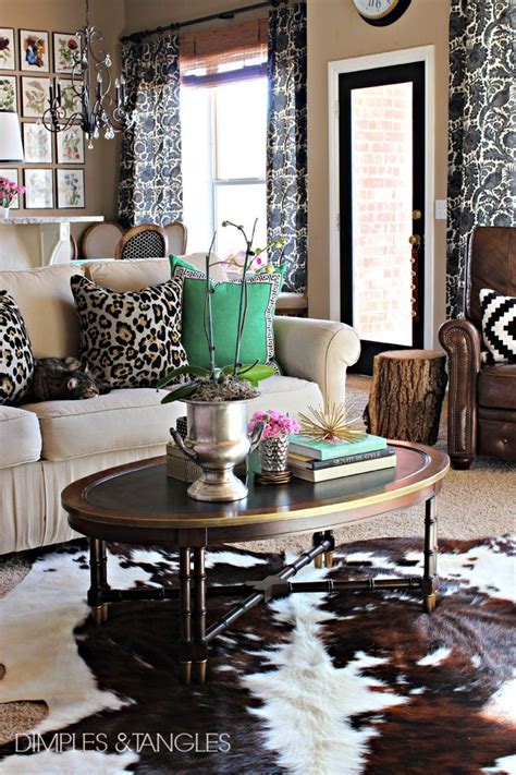 MY THOUGHTS ON COWHIDE RUGS | Hide rug living room, Living room designs, Home