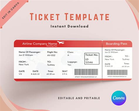 Australia Boarding Pass Fake Plane Ticket Template Surprise | lupon.gov.ph