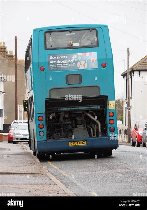 Sheerness, Kent, UK. 10th Feb, 2018. A broken down Arriva double decker bus caused an ...