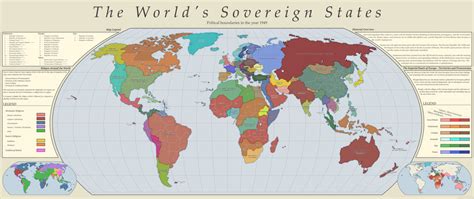 The World's Sovereign States : Political boundaries in the year 1949 ...