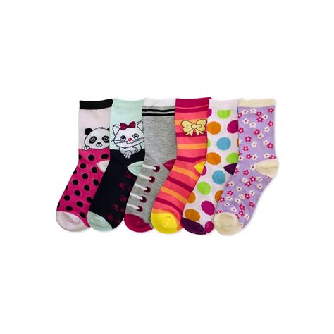 Little Girls Colorful Printed Crew Socks 288 pack - at - socksinbulk.com - Socksinbulk.com