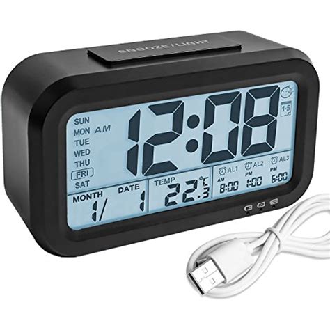 Digital Alarm Clock, Backlight LCD Morning Clock Travel Alarm Clock ...