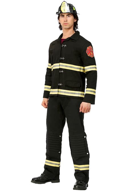 Men's Black Uniform Firefighter Costume - Walmart.com - Walmart.com