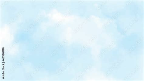 abstract watercolor painting blue sky and beautiful cloudscape for ...