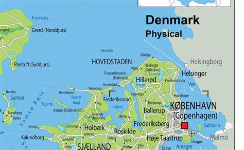 Denmark Physical Map | I Love Maps