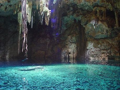 Underwater Lake near Macan Che, Mexico. Ancient Mayans considered this ...