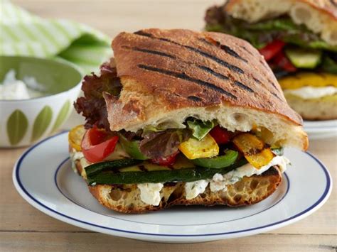 Grilled Vegetable Panini with Herbed Feta Spread : Recipes : Cooking ...