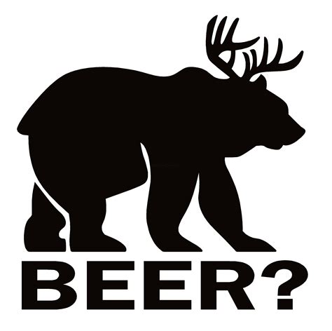 Deer Bear Beer Decal - Bear Deer Beer Sticker - 7240