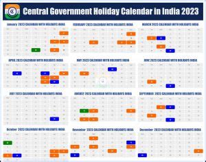 Government holiday calendar 2023 | Government holidays 2023 India ...