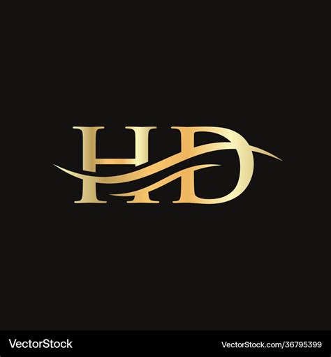 Hd logo design initial letter logo design Vector Image