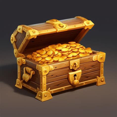 Premium AI Image | a treasure chest full of gold coins