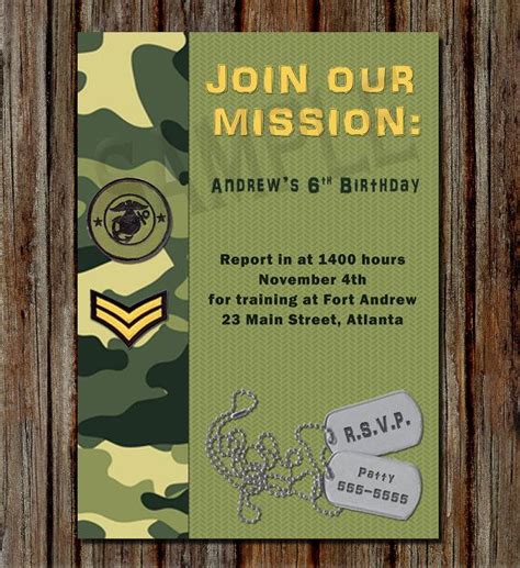 Army Birthday Invitation Personalized 5x7 by CCGDigitalDesigns, $11.00 ...