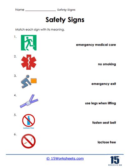 Safety Signs Worksheets - 15 Worksheets.com