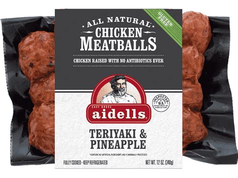 All Natural Teriyaki & Pineapple Chicken Meatballs | Aidells