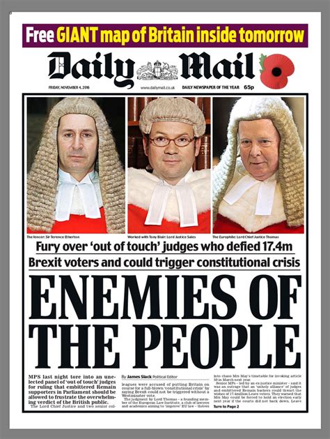 British newspapers react to judges' Brexit ruling: 'Enemies of the ...