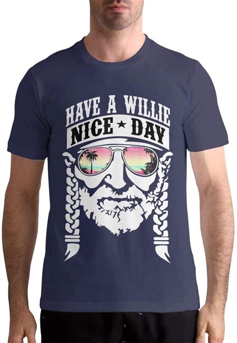 Buy Willie Nelson T Shirt Men's Cotton Fashion Sports Casual Round Neck ...