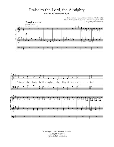 Praise to the Lord, the Almighty SATB | Mark Mitchell Music