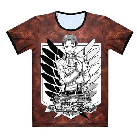 Attack On Titan T Shirts Men Cosplay Costume Anime 3D Printed Short Sleeve T-shirt Shingeki No ...