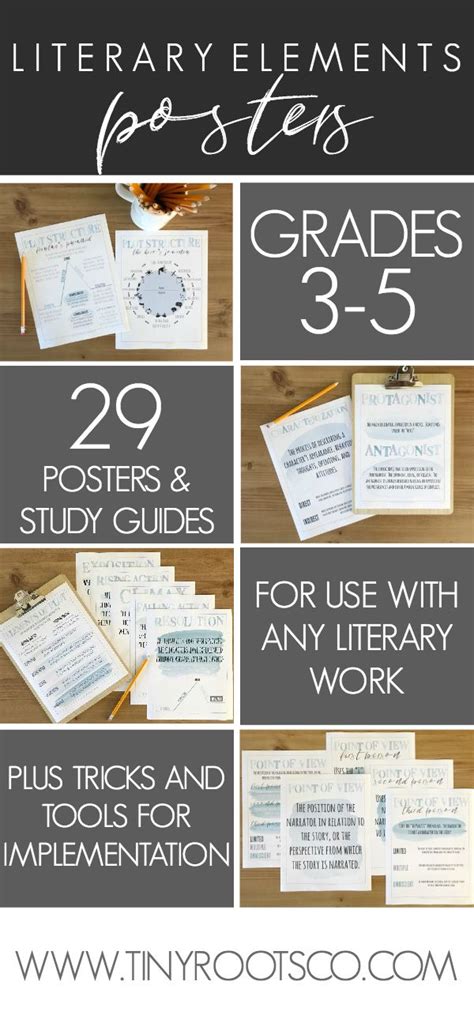 LITERARY ELEMENTS POSTERS | Theme, Plot, Point of View, and MORE! | Literary elements, Language ...