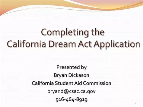 PPT - Completing the California Dream Act Application PowerPoint Presentation - ID:7038534