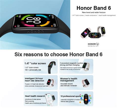 New HUAWEI Honor Band 6 Smart Wristband 1.47″ AMOLED Touch Screen Blood ...