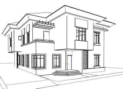 Ausmalbild Haus | House design drawing, Simple house drawing, Dream house drawing