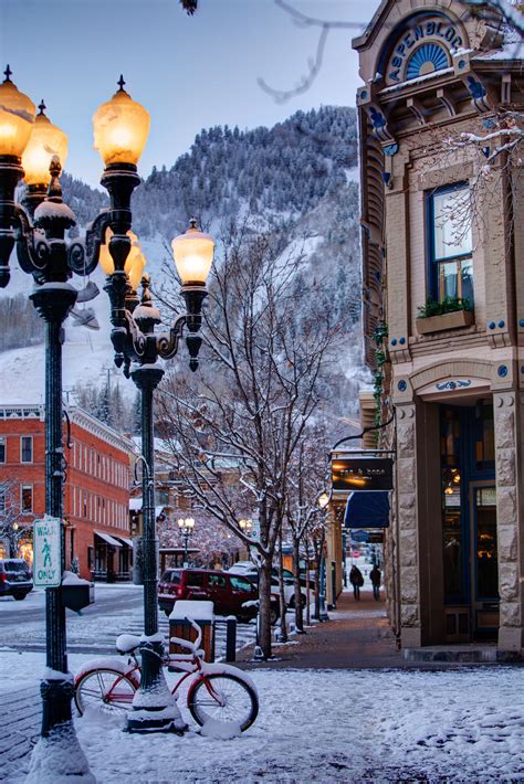 Downtown Aspen Winter Cabin, Winter Trees, Winter Holidays, Aspen ...