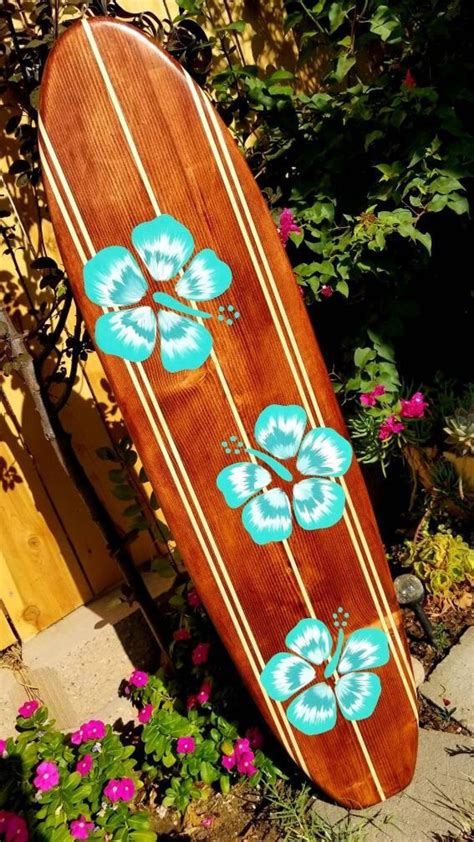 SURFBOARD 4-99 WALL ART Hawaiian Surf Beach Hibiscus Decor | Etsy