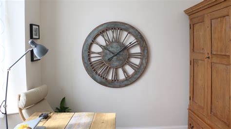 Extra Large Wall Clock | Skeleton Design with Roman Numerals