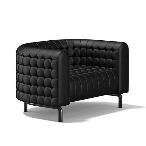 Black Leather Armchair - 3D Model by cgaxis