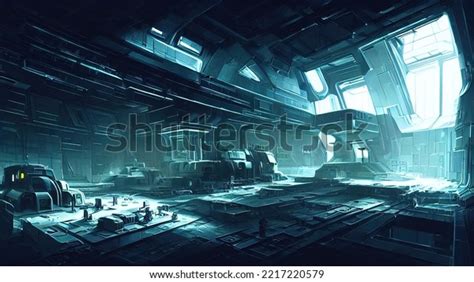 Interior Abandoned Space Station Empty Room Stock Illustration 2217220579 | Shutterstock