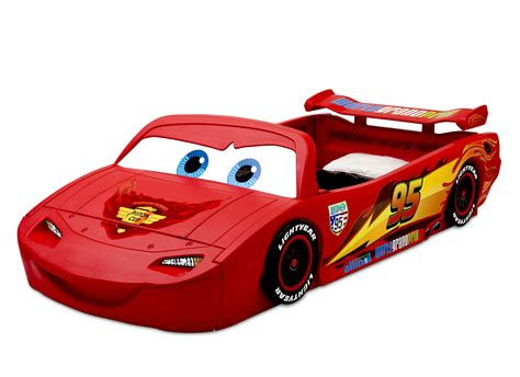 Disney/Pixar Cars Lightning McQueen Toddler-To-Twin Bed With Toy Box By Delta Children ...