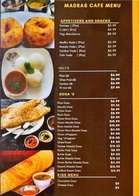 Menu – Madras Cafe