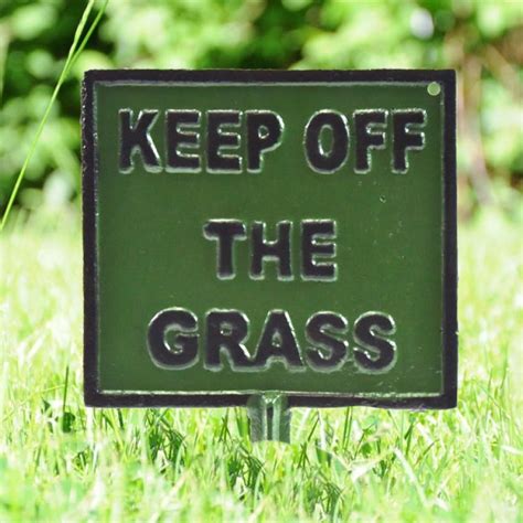 Square Keep Off The Grass Spike Garden Signs & General Signs | Cast in ...