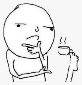 Thinking Guy Coffee Meme, HD Png Download - kindpng