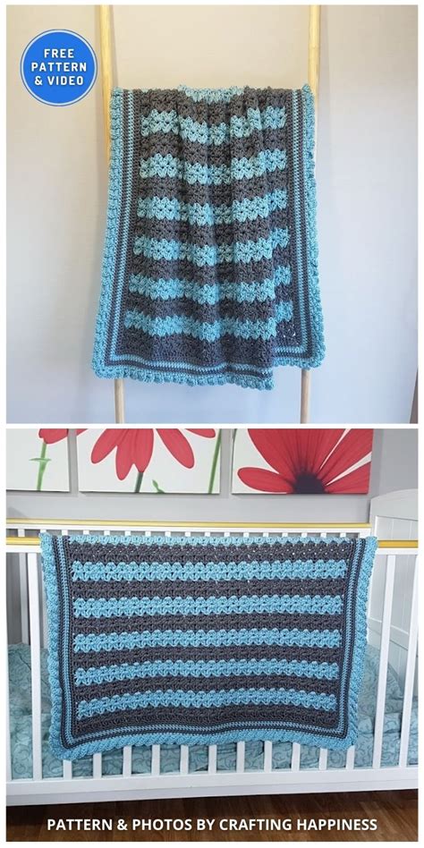 8 Free Crochet Blue Baby Blanket Patterns For Your Baby - The Yarn Crew