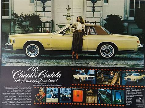 1978 Chrysler Cordoba Vintage Ad - Anthony Edgeworth Woman Leaning Car | Chrysler cordoba ...