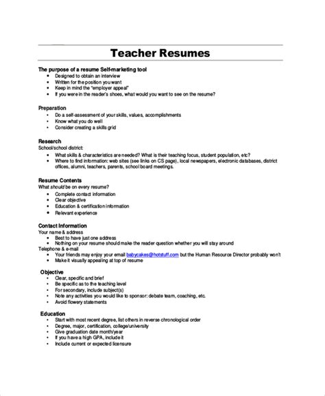 Examples Of Teaching Resume Objectives Teacher Resume - vrogue.co