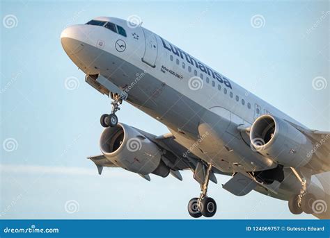 Lufthansa Commercial Airplane Takeoff from Otopeni Airport in Bucharest ...