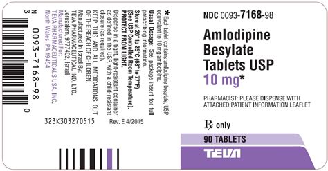 Amlodipine - FDA prescribing information, side effects and uses