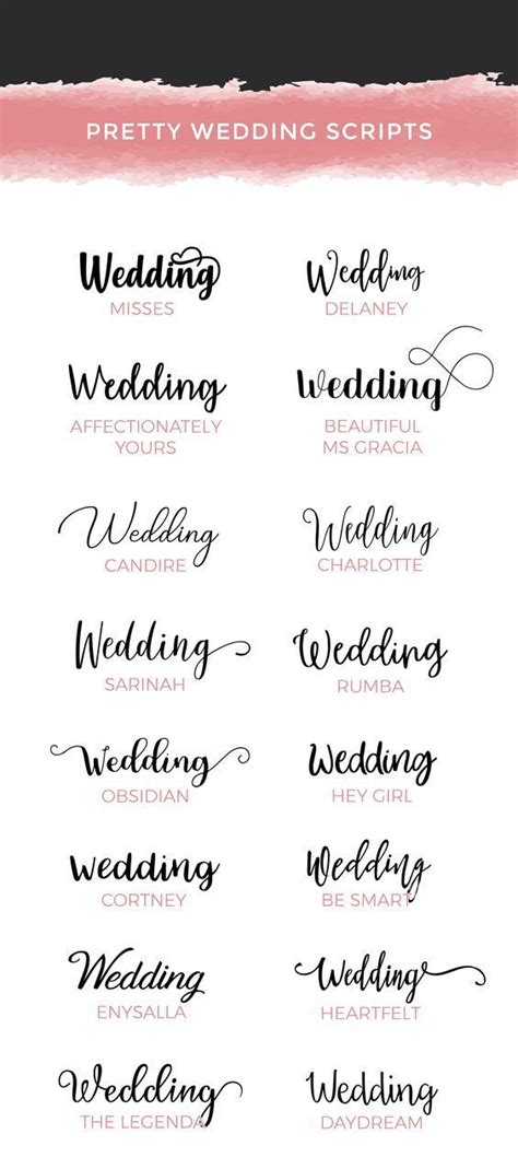 Cute and elegant script fonts for wedding invitations, signage ...