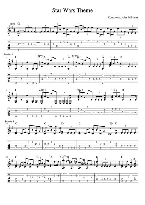 Ben Woolman Star Wars (Main Theme) Sheet Music Notes, Chords Download ...