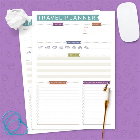 Calendars & Planners Paper Paper & Party Supplies Travel Itinerary road trip task planner Trip ...